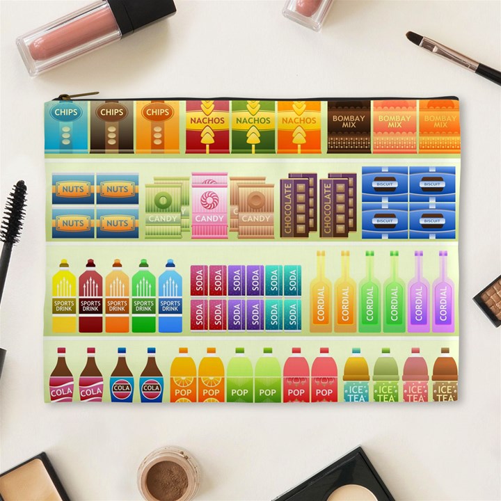 Supermarket Shelf Products Snacks Cosmetic Bag (XL)