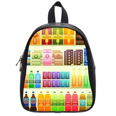 Supermarket Shelf Products Snacks School Bag (small) by Cendanart