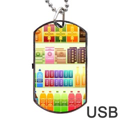 Supermarket Shelf Products Snacks Dog Tag Usb Flash (two Sides) by Cendanart