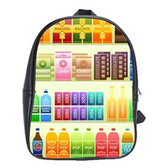 Supermarket Shelf Products Snacks School Bag (xl) by Cendanart