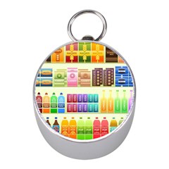 Supermarket Shelf Products Snacks Mini Silver Compasses by Cendanart