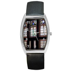 Stained Glass Window Krotoszyn Barrel Style Metal Watch by Cendanart