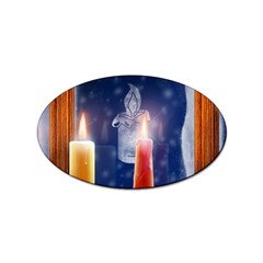 Christmas Lighting Candles Sticker Oval (100 Pack) by Cendanart