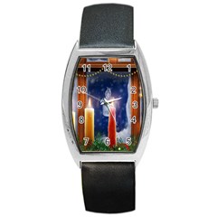 Christmas Lighting Candles Barrel Style Metal Watch