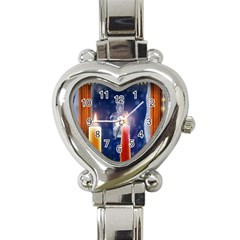 Christmas Lighting Candles Heart Italian Charm Watch