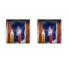 Christmas Lighting Candles Cufflinks (Square)