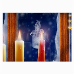 Christmas Lighting Candles Large Glasses Cloth by Cendanart