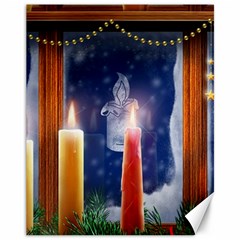 Christmas Lighting Candles Canvas 11  X 14  by Cendanart