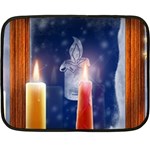 Christmas Lighting Candles Fleece Blanket (Mini) 35 x27  Blanket