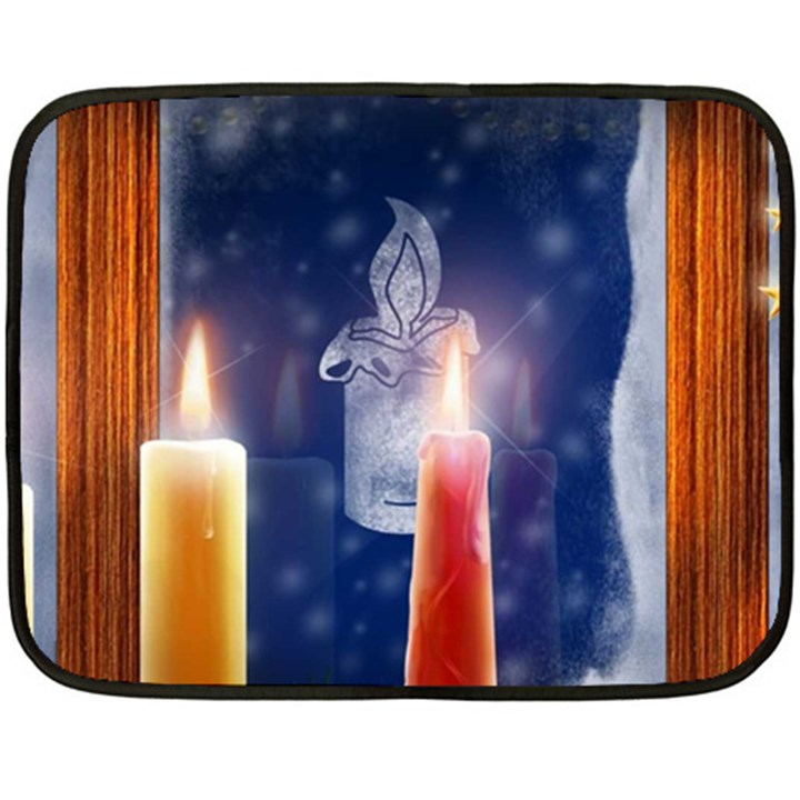 Christmas Lighting Candles Fleece Blanket (Mini)