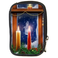 Christmas Lighting Candles Compact Camera Leather Case by Cendanart