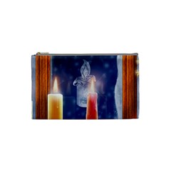 Christmas Lighting Candles Cosmetic Bag (small) by Cendanart