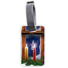 Christmas Lighting Candles Luggage Tag (one Side) by Cendanart