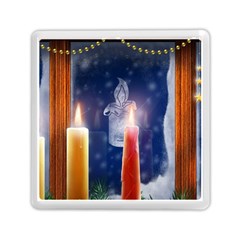 Christmas Lighting Candles Memory Card Reader (square) by Cendanart