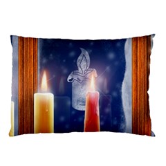 Christmas Lighting Candles Pillow Case (two Sides) by Cendanart