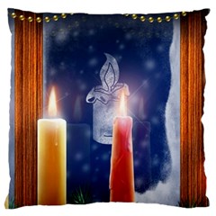 Christmas Lighting Candles Large Cushion Case (two Sides) by Cendanart