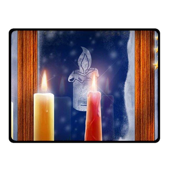 Christmas Lighting Candles Two Sides Fleece Blanket (Small)