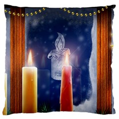 Christmas Lighting Candles Standard Premium Plush Fleece Cushion Case (one Side) by Cendanart