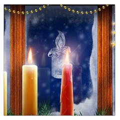 Christmas Lighting Candles Square Satin Scarf (36  x 36 )