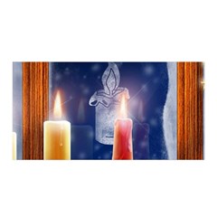 Christmas Lighting Candles Satin Wrap 35  X 70  by Cendanart