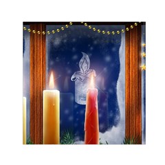 Christmas Lighting Candles Square Satin Scarf (30  x 30 )