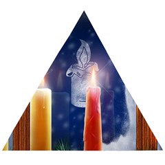 Christmas Lighting Candles Wooden Puzzle Triangle by Cendanart