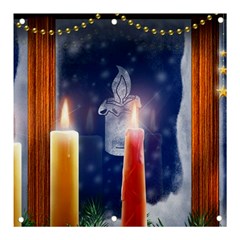 Christmas Lighting Candles Banner And Sign 3  X 3  by Cendanart