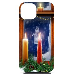 Christmas Lighting Candles iPhone 14 Black UV Print Case