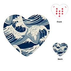 Japanese Wave Pattern Playing Cards Single Design (heart) by Cendanart