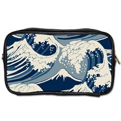 Japanese Wave Pattern Toiletries Bag (two Sides) by Cendanart