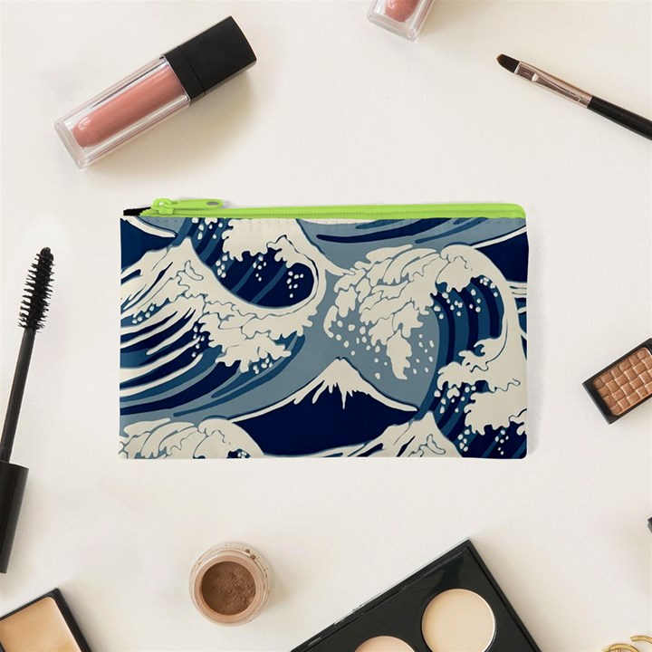 Japanese Wave Pattern Cosmetic Bag (XS)