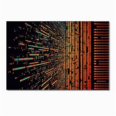 Data Abstract Abstract Background Background Postcard 4 x 6  (pkg Of 10) by Cendanart