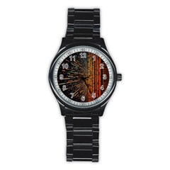 Data Abstract Abstract Background Background Stainless Steel Round Watch by Cendanart