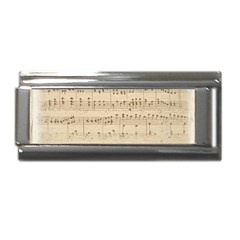 Vintage Beige Music Notes Superlink Italian Charm (9mm) by Cendanart