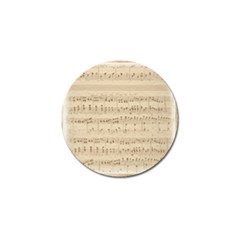 Vintage Beige Music Notes Golf Ball Marker by Cendanart