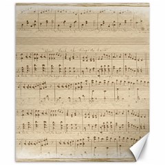 Vintage Beige Music Notes Canvas 8  X 10  by Cendanart