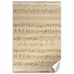 Vintage Beige Music Notes Canvas 24  X 36  by Cendanart