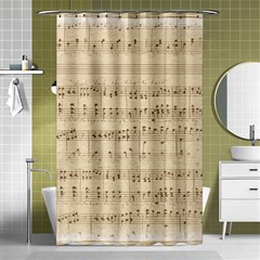 Vintage Beige Music Notes Shower Curtain 48  X 72  (small)  by Cendanart