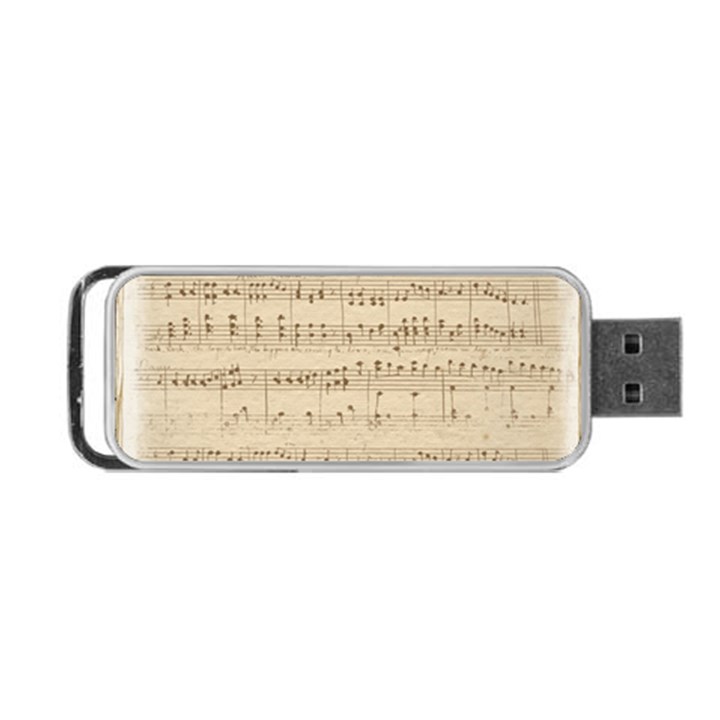 Vintage Beige Music Notes Portable USB Flash (One Side)