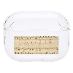 Vintage Beige Music Notes Hard Pc Airpods Pro Case by Cendanart