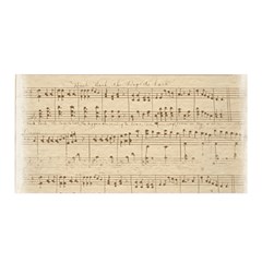 Vintage Beige Music Notes Satin Wrap 35  X 70  by Cendanart