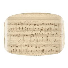 Vintage Beige Music Notes Mini Square Pill Box by Cendanart