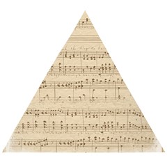 Vintage Beige Music Notes Wooden Puzzle Triangle by Cendanart