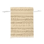 Vintage Beige Music Notes Lightweight Drawstring Pouch (L) Front