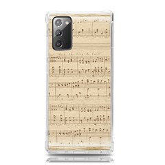 Vintage Beige Music Notes Samsung Galaxy Note 20 Tpu Uv Case by Cendanart