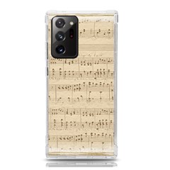 Vintage Beige Music Notes Samsung Galaxy Note 20 Ultra Tpu Uv Case by Cendanart