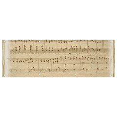 Vintage Beige Music Notes Banner And Sign 9  X 3  by Cendanart