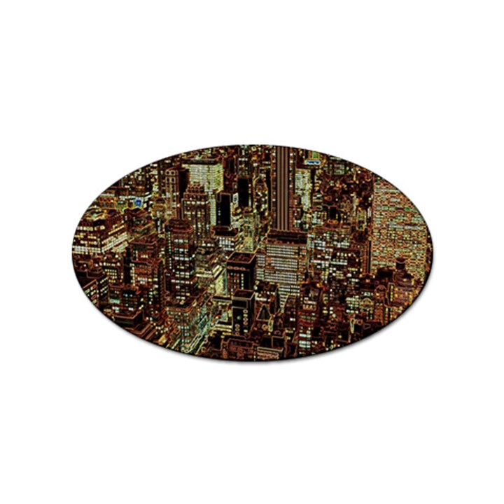 Photo New York City Skyscrapers Sticker Oval (10 pack)