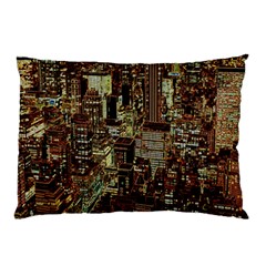 Photo New York City Skyscrapers Pillow Case by Cendanart