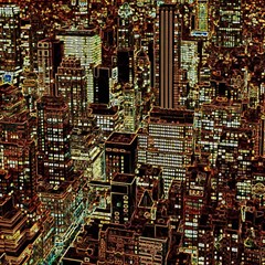 Photo New York City Skyscrapers Play Mat (rectangle) by Cendanart